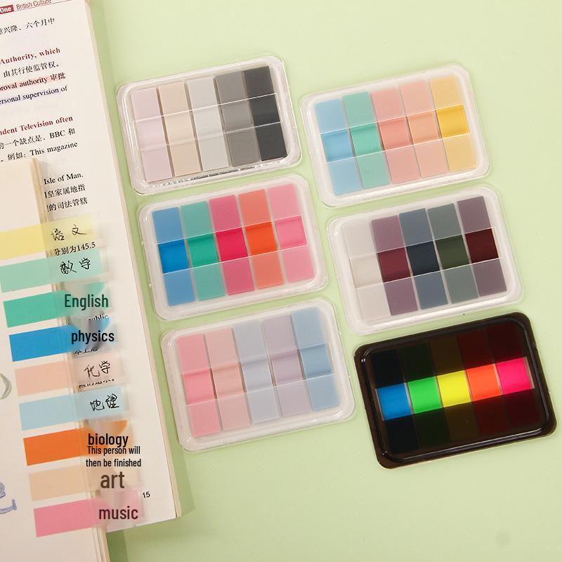 Transparent Macaron Sticky Notes: Cute and Tearable Index Tabs with Strong Adhesion.