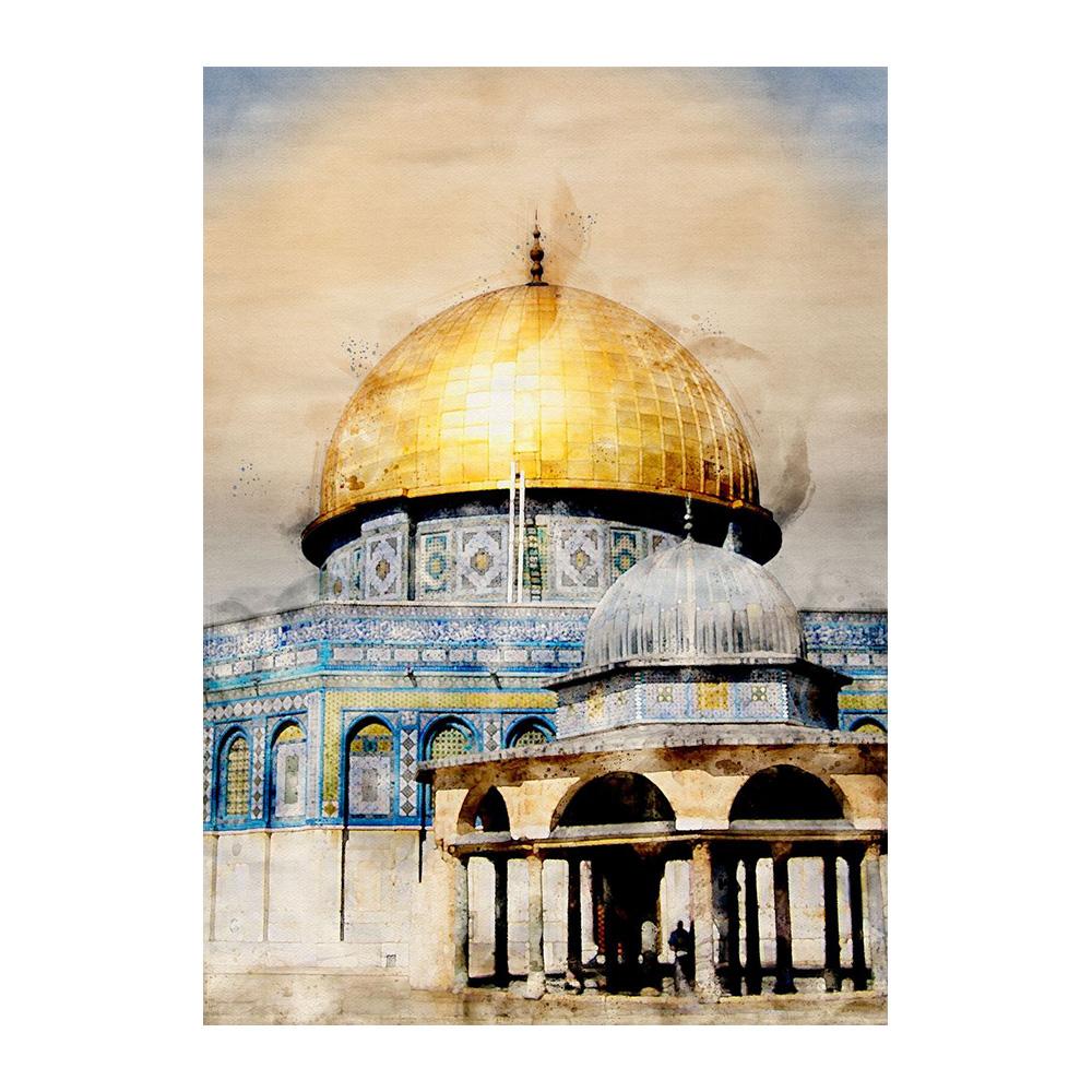 Islamische Kalligraphie Leinwand Malerei Allahu Akbar Kaaba Heiliger Ort Die Moschee Poster und Drucke Wandkunst Wohnzimmer Dekor