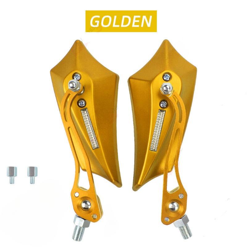 

Motorcycle Rearview Mirror Pedal Electric Motorcycle Universal Mirror Modification Accessories 360 Degree Rotation Side золотой