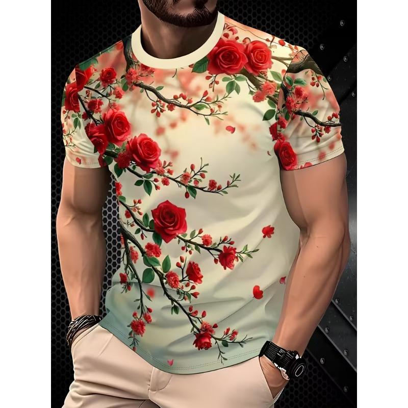 Men's 3D Jesus Graphic T Shirts Short Sleeve Casual Crew Neck Praying Hands