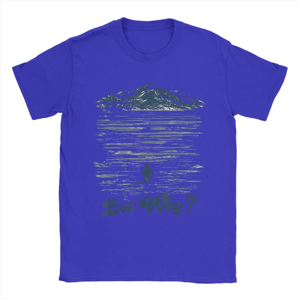 Unisex Tshirt But Why Penguin Mountain Novelty Pure Cotton Tees Short Sleeve T Shirts O Neck Clothing Gift Idea
