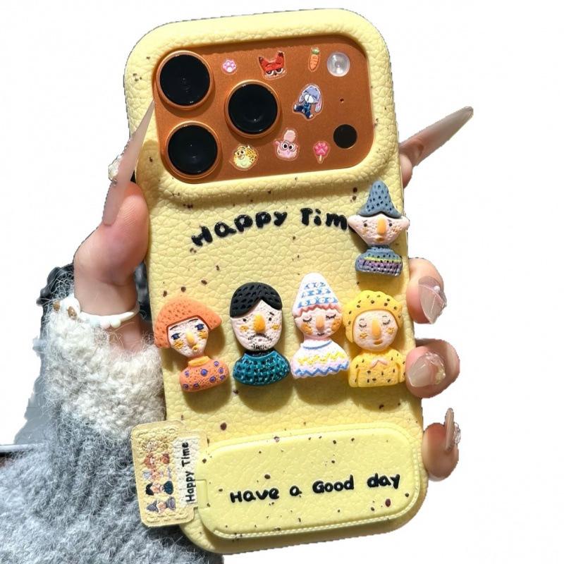 Three-dimensional fun doll leather pattern is suitable for Apple 11promax mobile phone case iPhone11 anti-drop sheath 11.