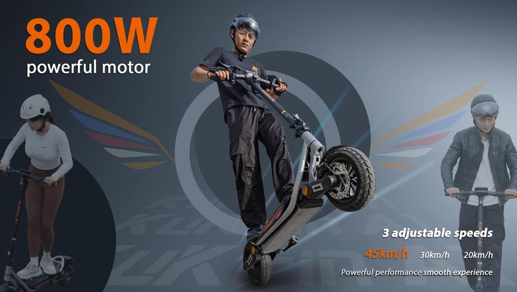 KuKirin A1 Electric Scooter - 45km/h Max Speed, 45km Range, 800W Motor, 10" Vacuum Tires, Foldable Design for Urban Commuting