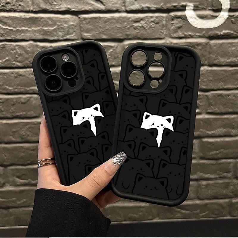 Case For Iphone 11 12 13 14 15 16 Pro Max 16ProMax 7 8 SE 2022 XR X XS 16 Plus Case Cover Soft Couple Cute Bear Full Protection