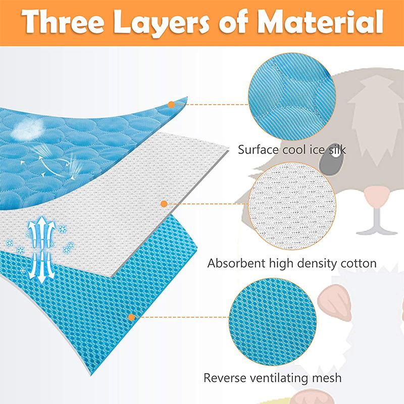 4PCS Guinea Pig Cage Liners Summer Small Animal Cooling Mat Breathable Hamster Pee Pad for Rabbit Cage Hedgehogs Pet Item
