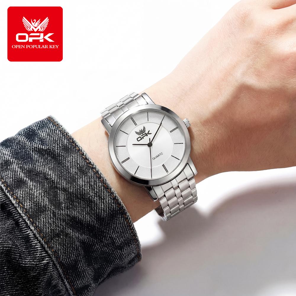 OPK 6019 Classic Simple Business Man Watch Stainless Steel Waterproof Quartz Men's Dress Wristwatch High Quality