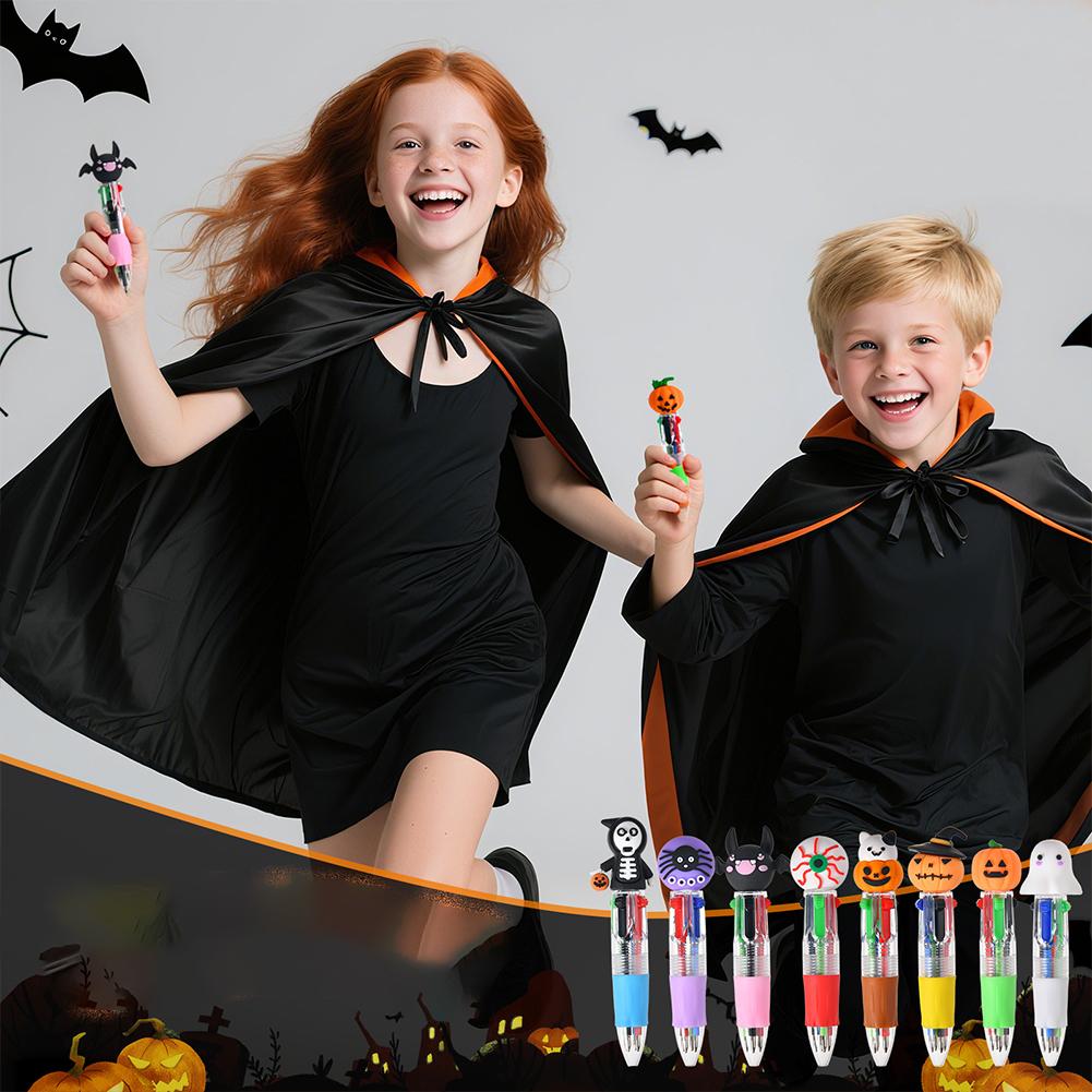 Halloween Themed Ballpoint Pens Bulk Cute Press Type Color Pen Mini Pen Smooth Writing for Halloween Gifts Back-To-School Gifts