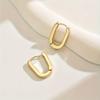New Golden Color Square Hoop Earrings For Women Men Stainless Steel Minimalist Punk Unisex Rock Earring Piercing Jewelry Gifts