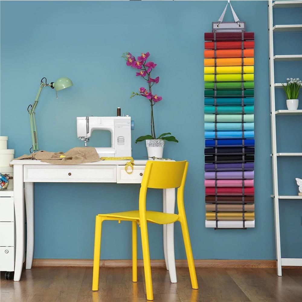 Wall Mount Vinyl Storage Organizer Rolls Holder Wall Hang Pocket Door Hanging Bag  Behind The Door