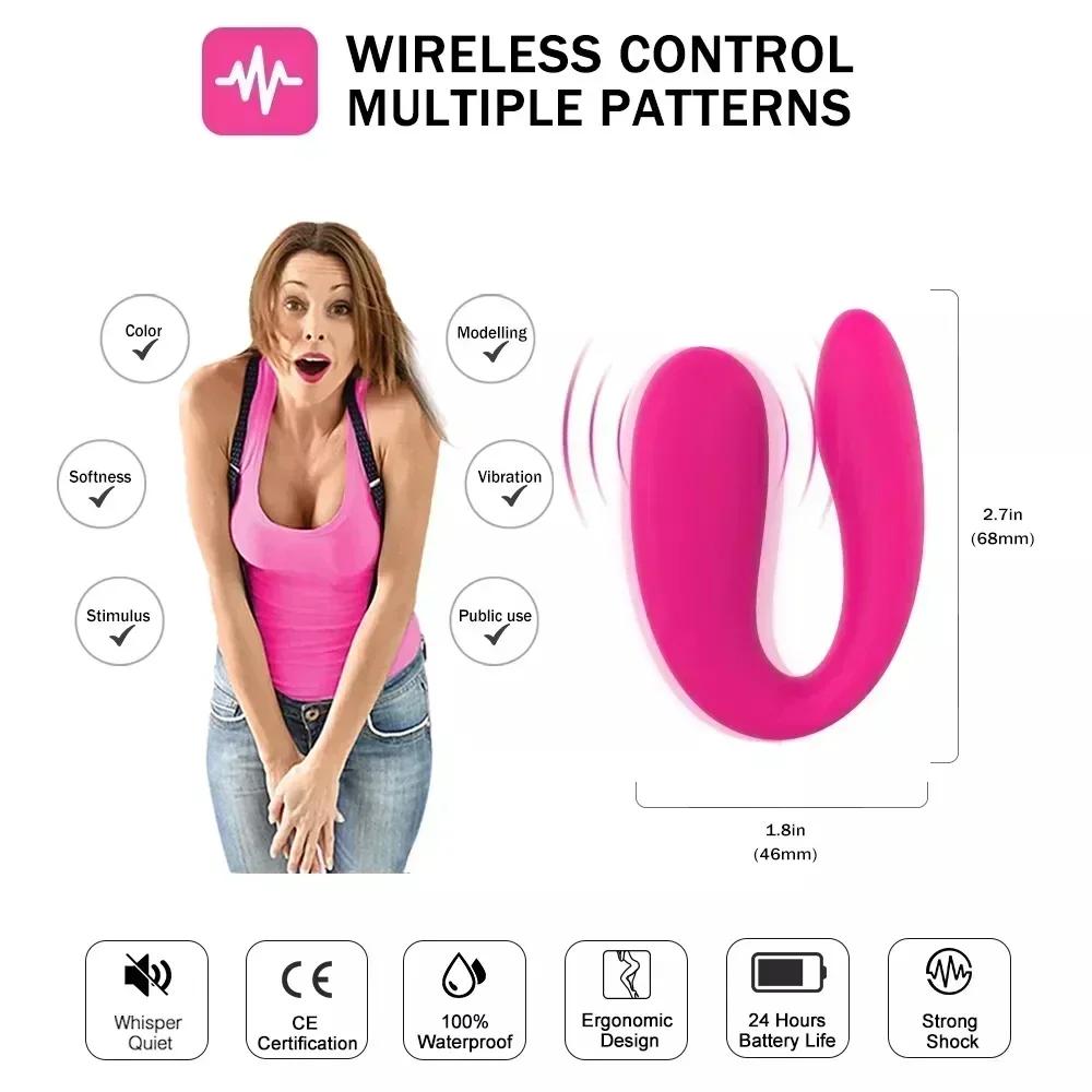 Mini U-shaped Vibrator Clitoral G-spot Massager Female Sex Toys Vaginal Anal Stimulator Couple Vibrating Egg