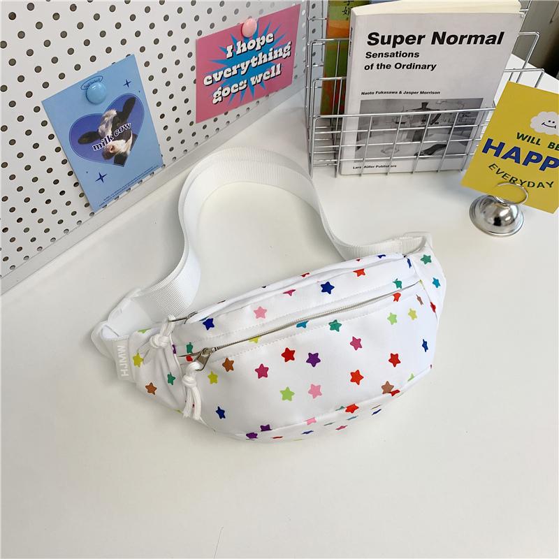 Lightweight Dot Print Chest Bag Student Waist Bag Women's Crossbody Bag