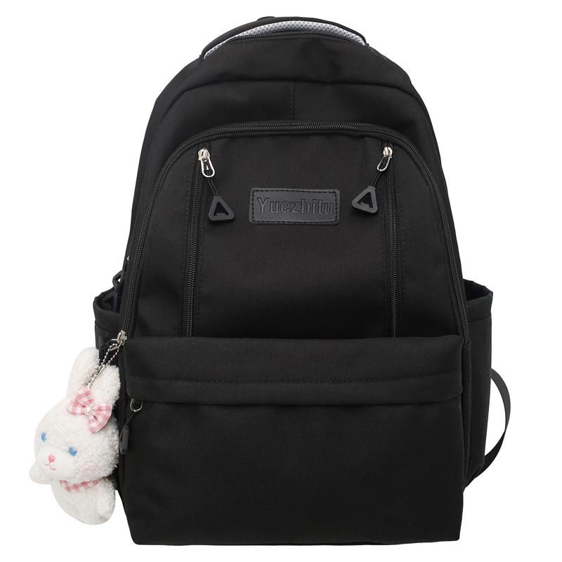 Small Fresh College Style Ins Vertical Zipper Model Labeled Student Schoolbag 2023 Large Capacity Junior High School Student Backpack