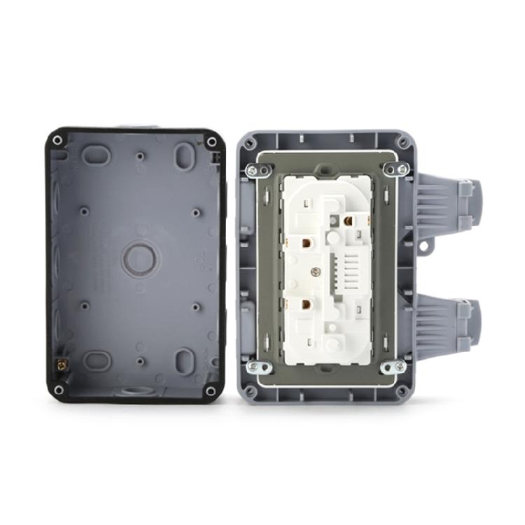 Gniazdko Elektryczne Wodoodporne 2-gniazdowe Puszka z Zamykaną Pokrywą do Ogrodu