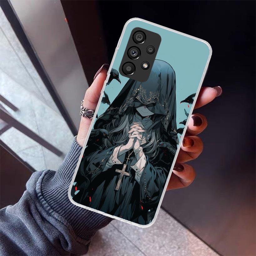 Dark Demon Nun Phone Case For Samsung Galaxy A12 A52S A42 A32 A22 A51 A50 Note 20 Ultra 10 S10 Plus A71 A70 A31 A30 A10S Galaxy
