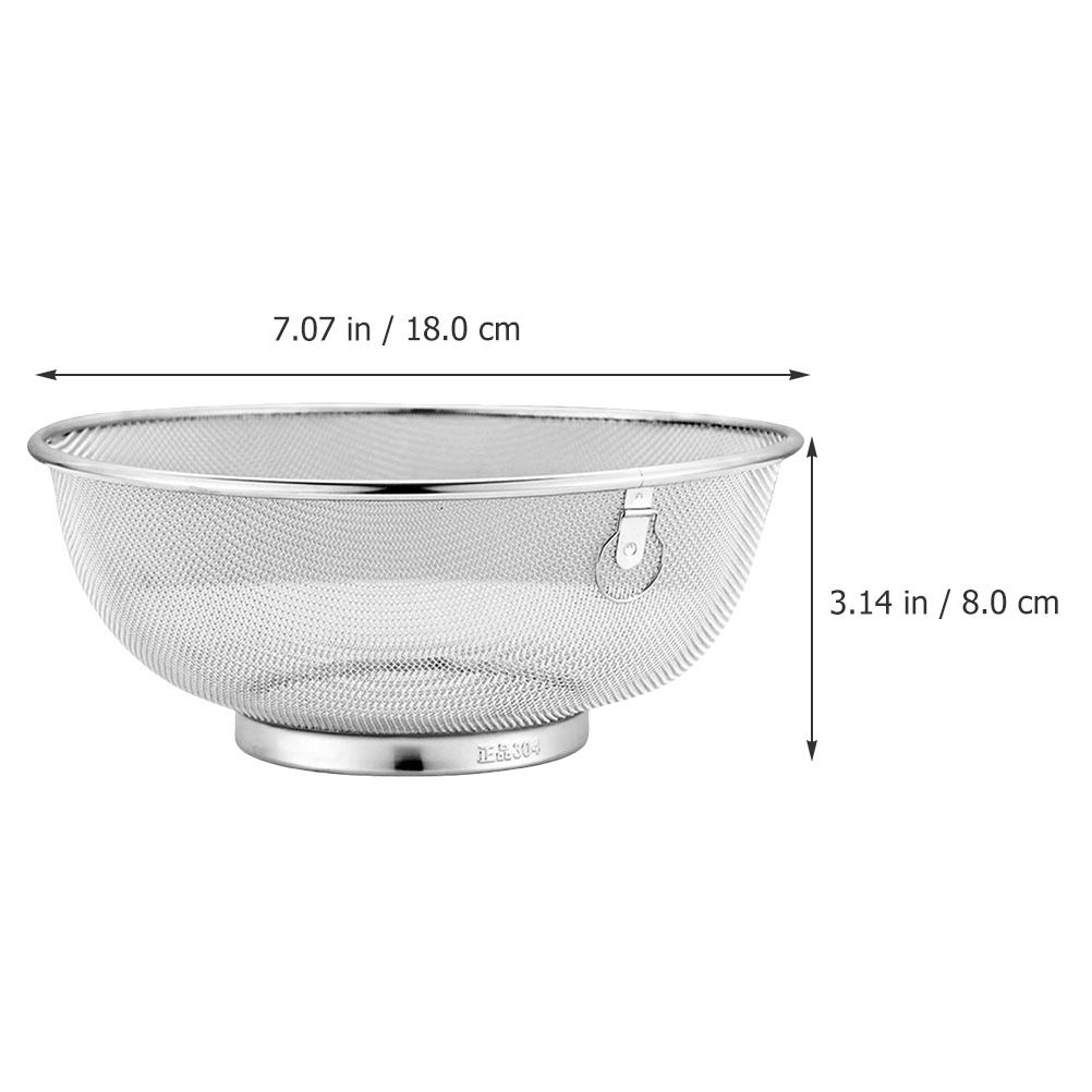 Mesh Strainer Oil Frying Filter Fine Mesh Stainless Steel Kitchen Strainer Multifunctional Colander for Fruit Vegetable Cleaning 18x18x8cm