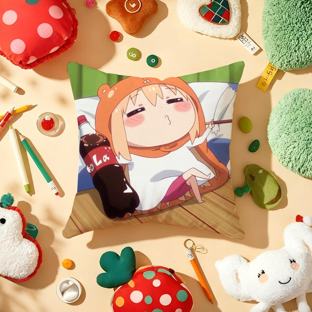 Doma UUmaru Anime Cushion Cover Plush Fabric Soft DoubleSided Printed Sofa Warm Winter Home Gift Pillow Cover
