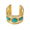 French Turquoise Retro Wide Bangle for Women - Korean Fashion Influencer Punk Style Jewelry