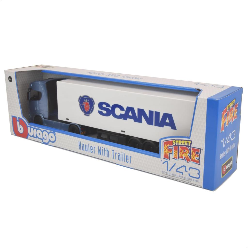 Bburago Scania 770 S with Scania Blue Race Miniature Diecast Finished Product 1/43 Trailer, / Car, 18-31468 (SCANIA)