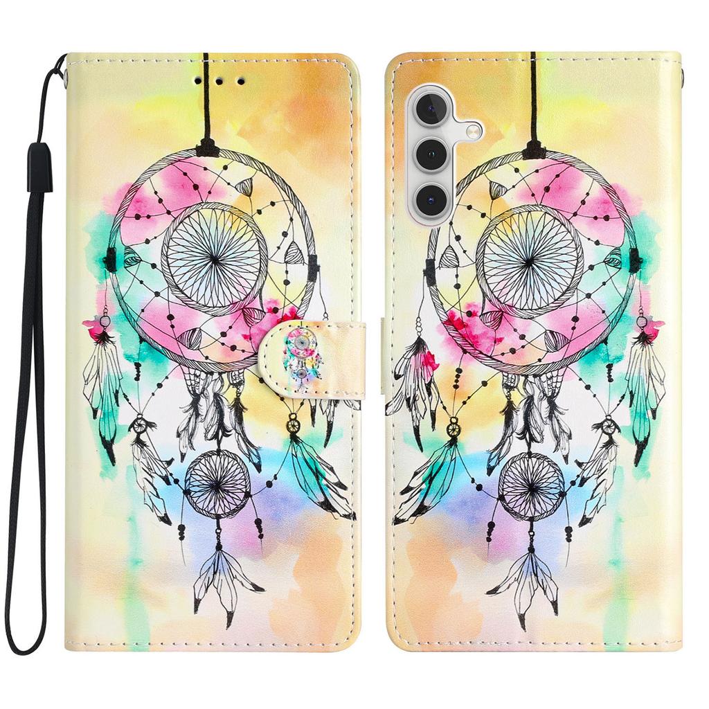 For Samsung Galaxy S25 FE Wallet Case PU Leather Pattern Printing Stand Phone Cover with Strap