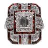 Wedding Engagement Women Retro Cubic Zirconia Inlaid Square Finger Ring Jewelry