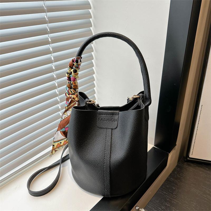 Stylish Korean Fashion Bucket Bag For Spring Summer 2024 In Black White Blue Yellow Colors