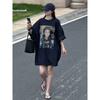 Fashion Trend Versatile Slim-fit Printed Crew Neck Long Short Sleeve European Foreign Style Age Reducing Top T-Shirt Summer 2025
