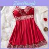 Polyester Lace Satin Sleep Dress With Bowknot For Women And Lounge Wear