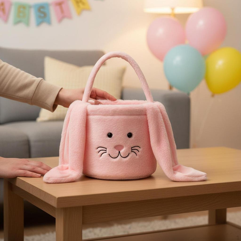 Easter Basket Decorative Easy To Carry with Handle Storage Organizer for Outdoor Birthday Party