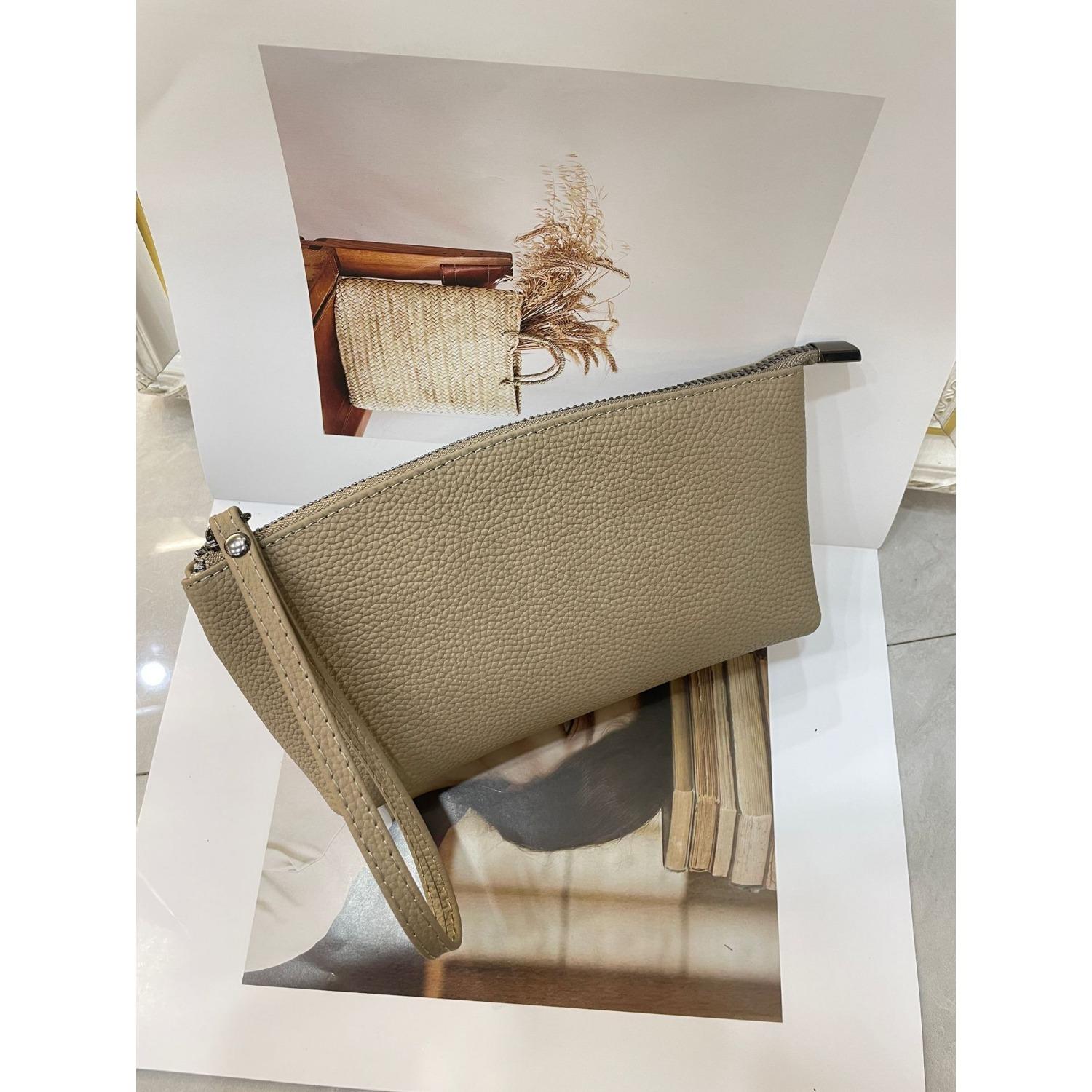 

Женская сумка из коровьей кожи, вместительная, простая и практичная женская сумка для покупок, клатч на молнии, сумка для смены мобильного телефона, натуральная кожа.