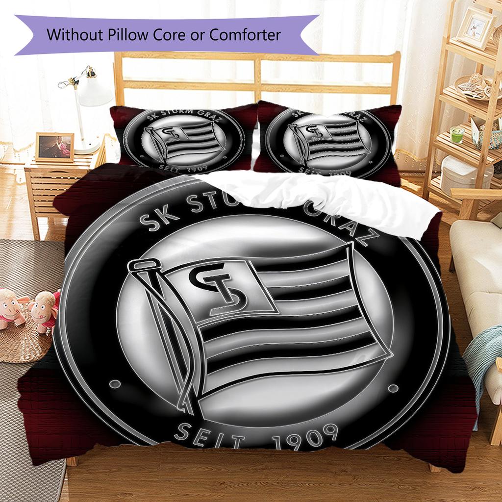 SK Sturm Graz logo Biancheria da letto Set piumino Copripiumino Federa Decorazione per la casa Regalo di compleanno (1 * copripiumino + 2 * federa, senza nucleo)