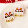 Hanfu Headdress Children New Year Hairpin Chinese Style Red Bow Hair Clip New Year Barrettes  Girls