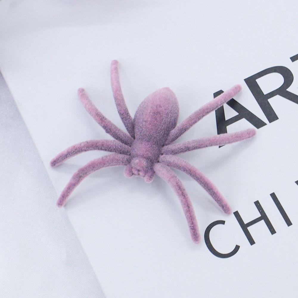 10PCS Mini Fake 3D Spider Toy Simulation Artificial Spider Halloween Plush Spider Carnivals