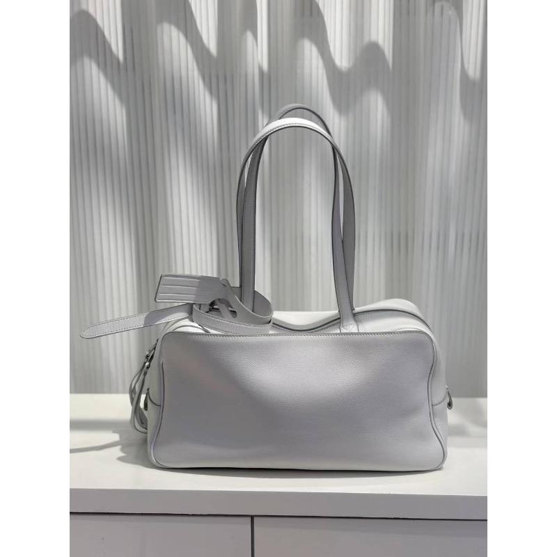 Leather Bowling Bag Women's Niche Light Luxury Shoulder Bag Handbag High-end Versatile Fashion Calfskin Underarm Bag