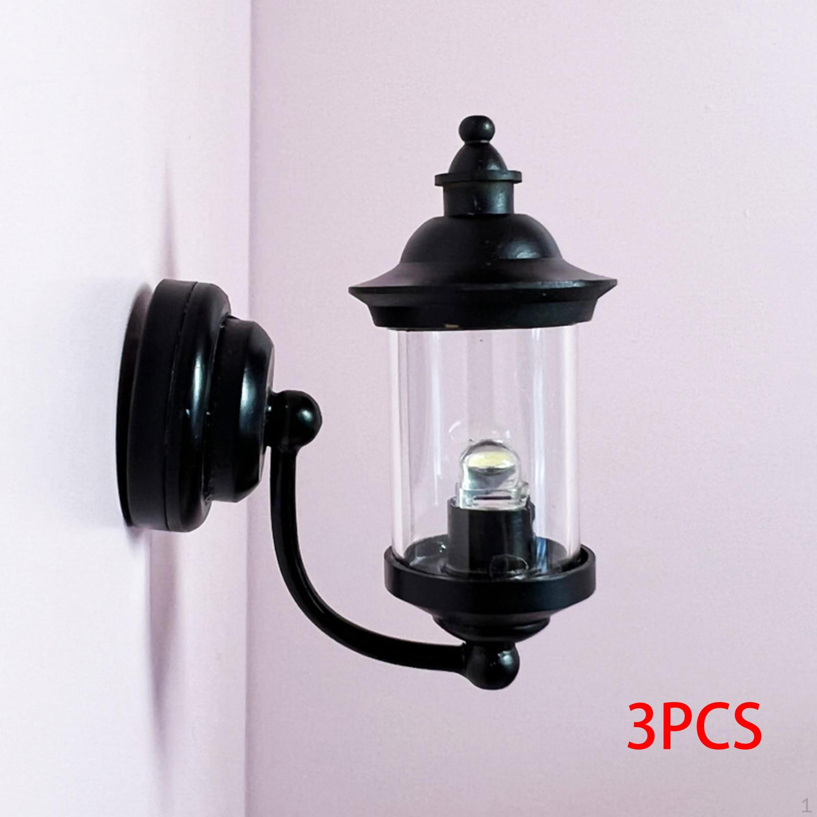 

3xRetro Dollhouse Wall Light Lighting For 12th Decor Pretend Play