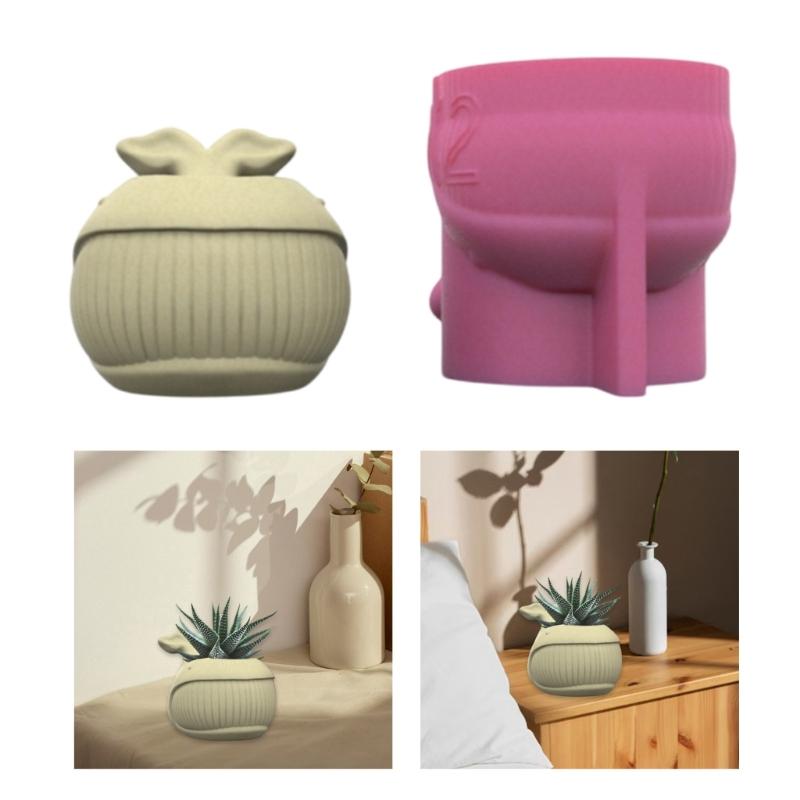 Handcraft Whale Shaped Silicone Mold for Unique Plant Pots Sturdy Cement Plaster Casting Tool Home Decoration