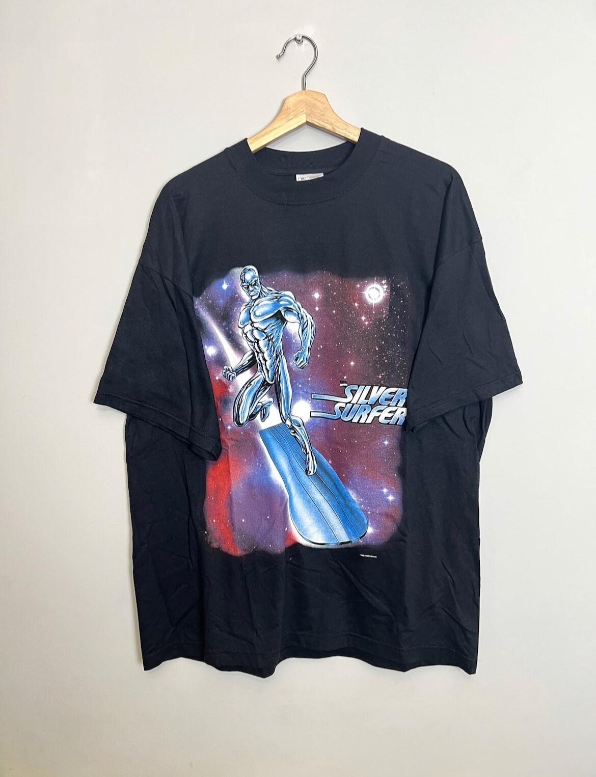 Rare Vintage 2001 Marvel Comics Silver Surfer Y2K New XL black Unisex T-Shirt XL