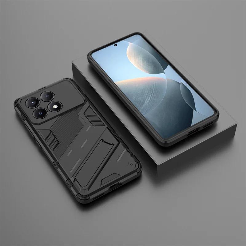 For Xiaomi Poco X6 Pro 5G Case Armor Shockproof Bumper Phone Case For PocoX6 Pro X 6 X6Pro Car Magnetic Stand Holder Back Cover