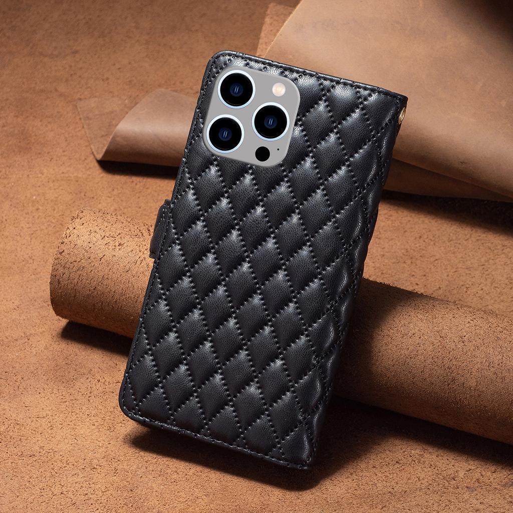 BINFEN COLOR BF Style-15 For iPhone 15 Pro Zipper Pocket Flip Case Wallet Phone Stand Shell Leather Cover