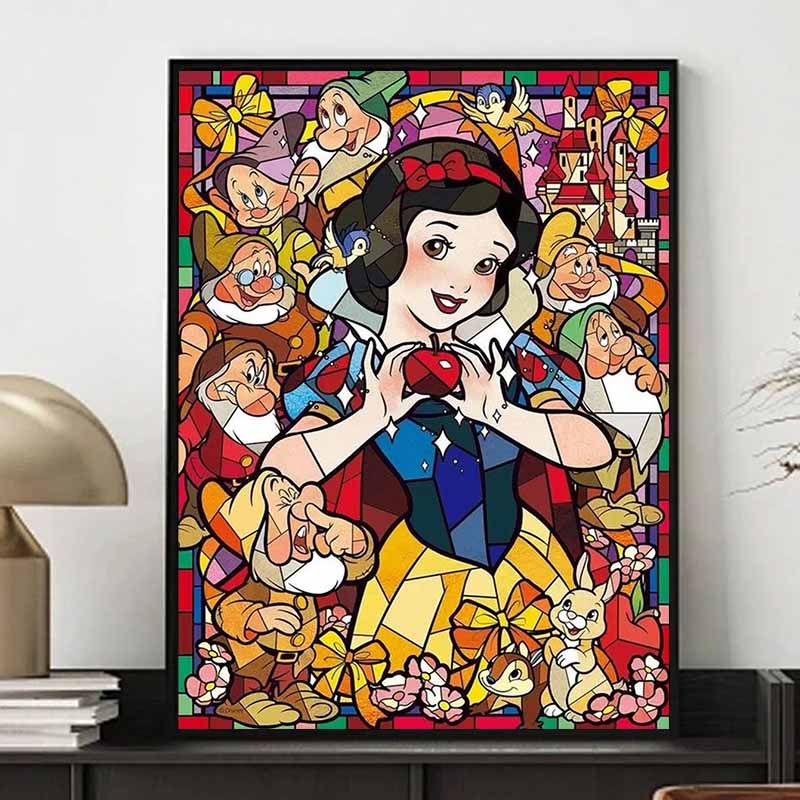 Disney Diamond Painting Snow White Stained Window Theme Illustration Mosaic Craft Hobby DIY Gift Home Decoration Embroidery