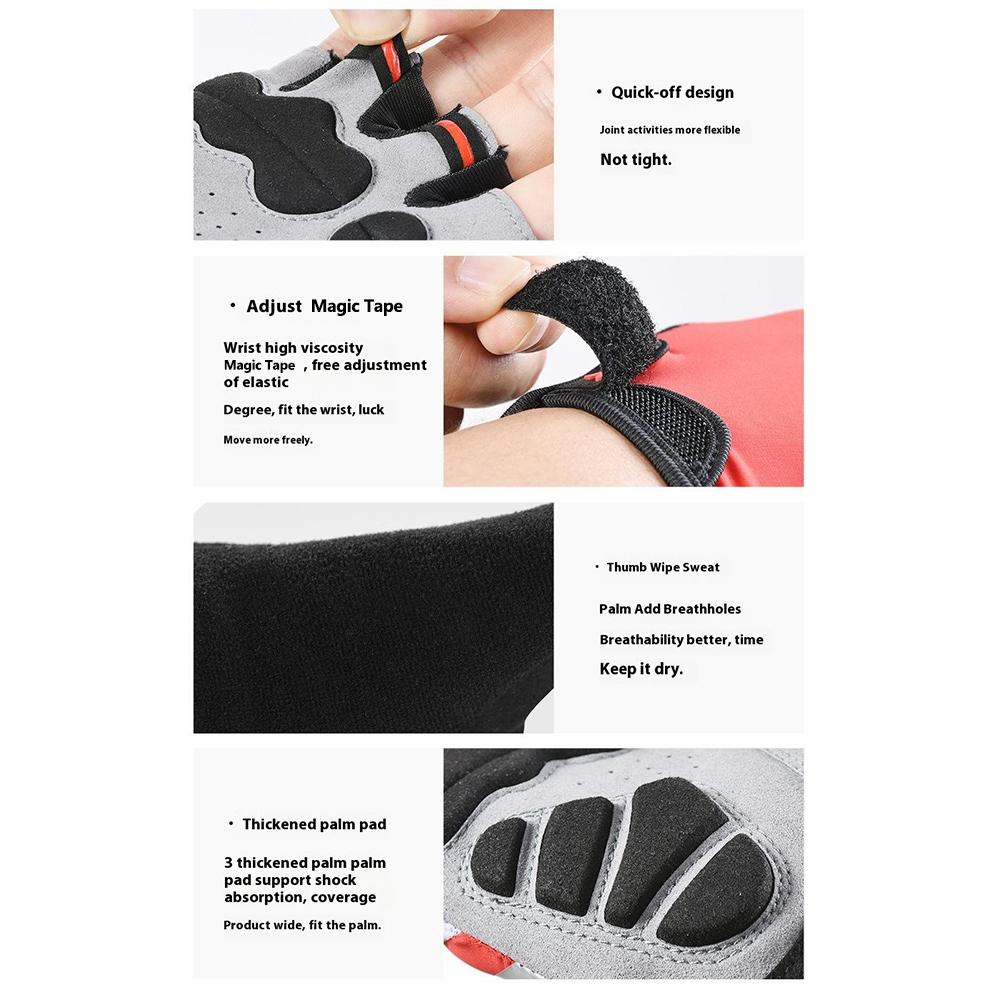 VILICO A0066V 1 Pair Size L Cycling Fitness Fishing Outdoor Sports Gloves Shock Absorbing Anti Slip Half Finger Gloves