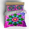 Colorful Floral Mandala Art Set Exquisite Three-Piece Bedding Set Gift For Kids And Adults