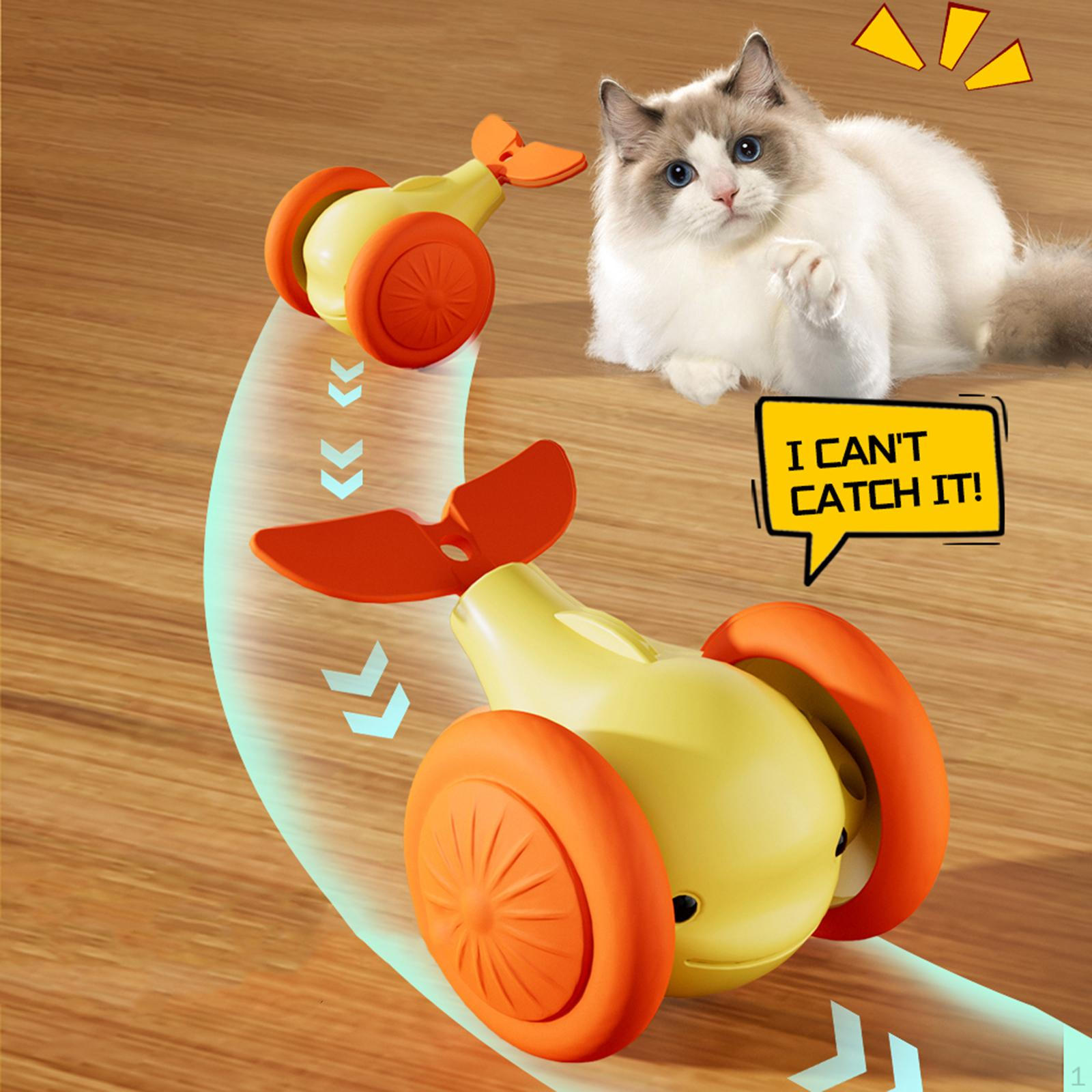 

Игрушечная машинка для кошек, кит, яркий движущийся интерактивный питомец, электрическая палка-тизер для жёлтый