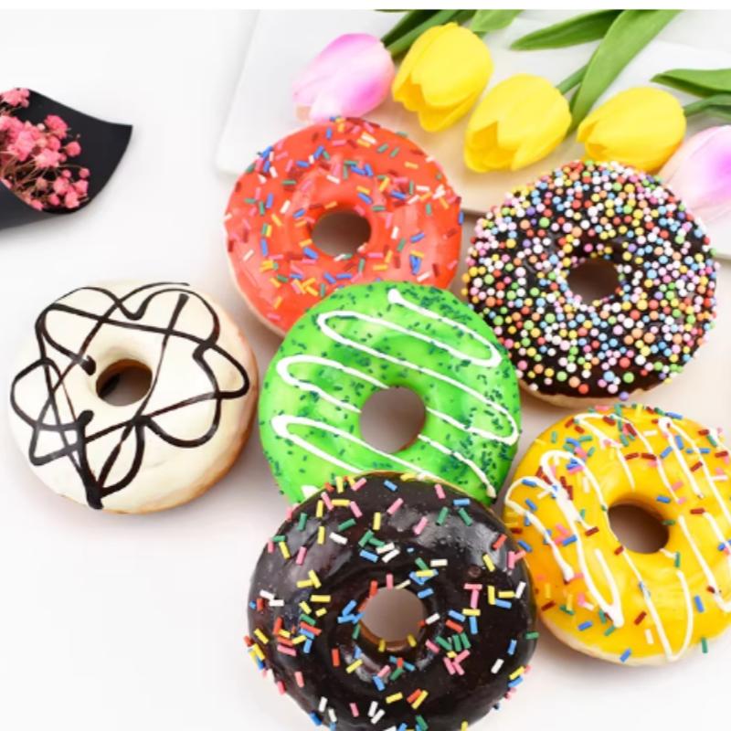 10CM Artificial Donut Food Chocolate Cake Sweet Roll Artificial Mini Squishy Donut Simulation Model Photography Decoration Props
