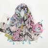 New Soft Linen Cotton Scarf Shawls Women Luxury Premium Foulard Femme Long Spotted Leopard Print Tassel Scarfs Scarves Echarpe