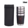 4 szt./zestaw Kieliszek do wódki 304 PU Pokrowiec Rosja Stal nierdzewna Mini kubek do wina Przenośny Personalizowany 30ml/75ml/170ml Zestaw kieliszków do shotów