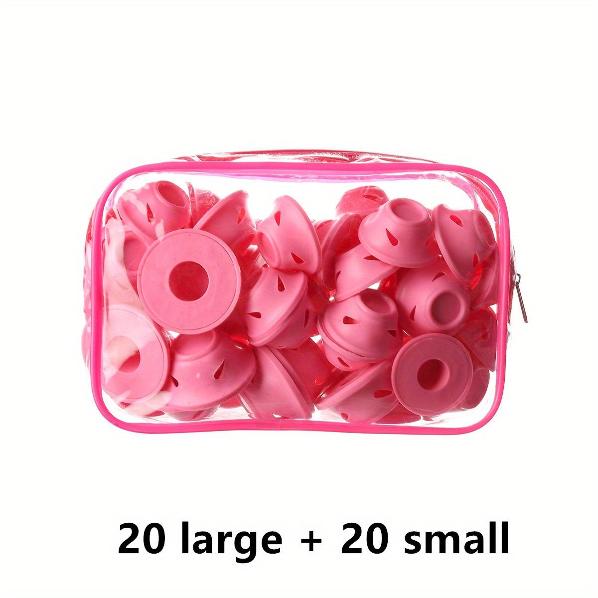 

20/40/80 шт. бигуди ролики грибной колокольчик щипцы для завивки силиконовые многоразовые бигуди без зажима Magic DIY инструмент для завивки с сумкой из ПВХ 40pcs красный