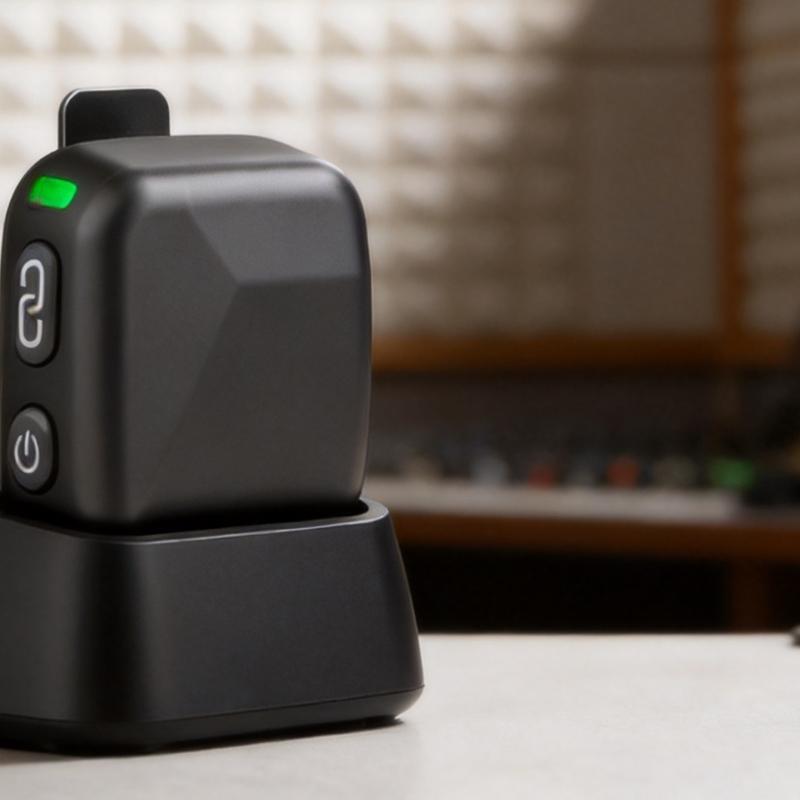 Magnetische Drop-In-Dockingstation für Mic Mini Drahtlos-Mikrofon-Sender, Kleine Schreibtisch-Ladebasis mit geführtem Aufnahmeplatz für tägliches Tischladen und