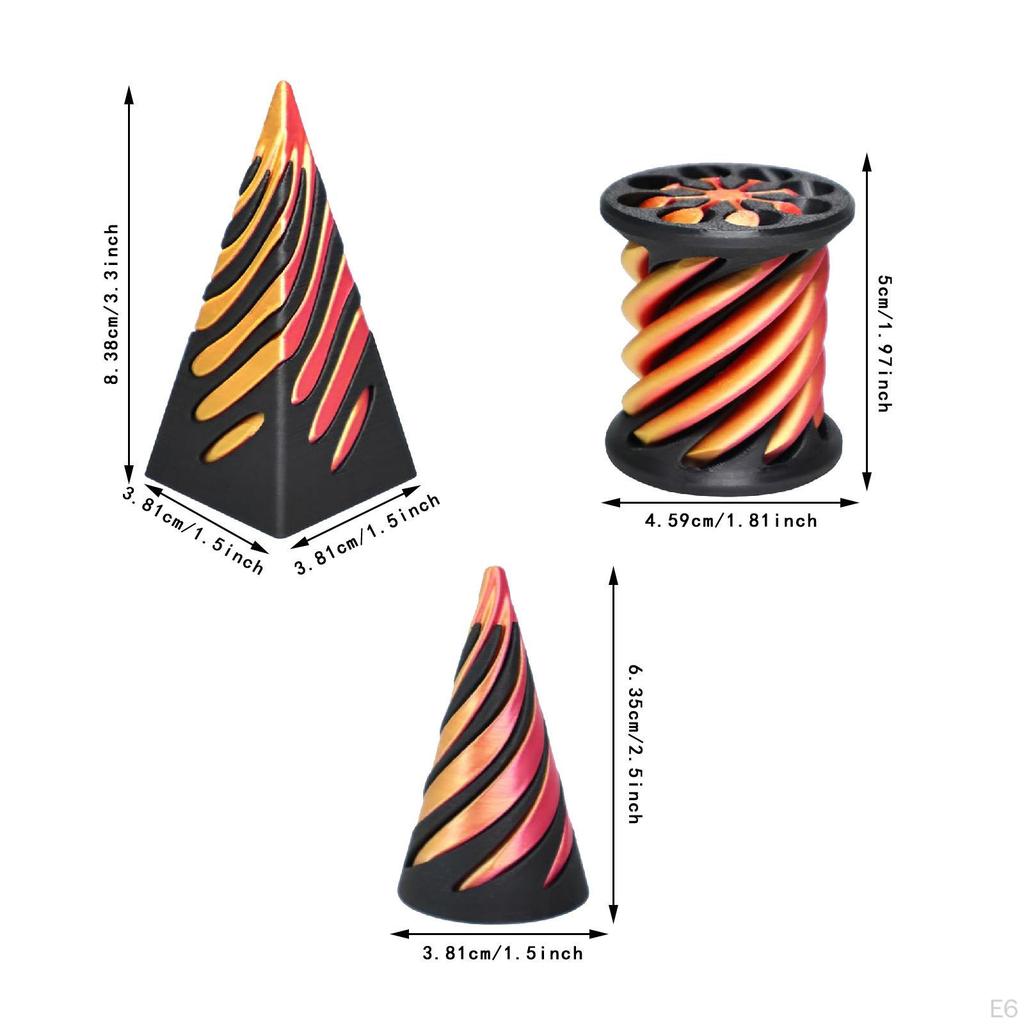 3 Packs Impossible Cone Table Decoration Creative Fun Spiral Fidget Toy Style A