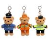 Police Firemen Teddy Bear Plush Toys Keychain Bag Pendant Decoration Interior