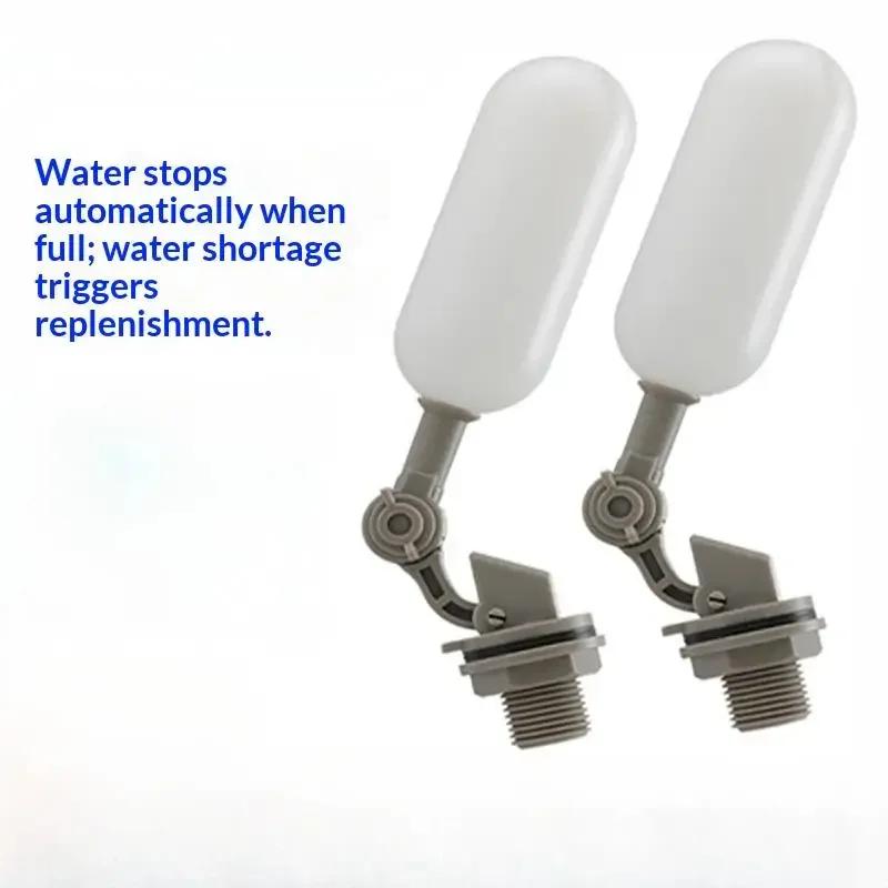 1PCS DN15 Adjustable 1/2 Floating Auto Fill Valve Automatic Fill Tank Water Level Control 1/2 Thread Plastic Float Ball Valve Gray